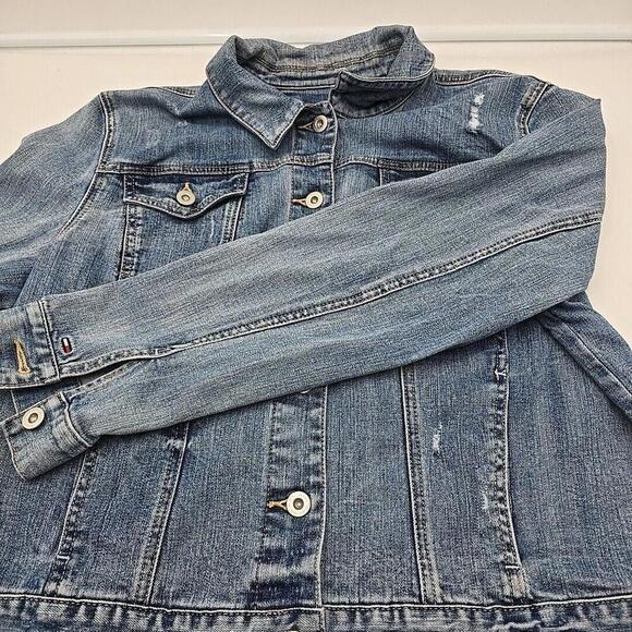 Tommy Hilfiger Classic VTG Trucker‎ Denim Jacket Y2K Blue XXL - Picture 9 of 14